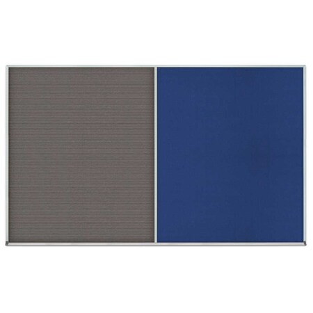 United Visual Products Double Door Radius Corkboard, 42"x32", Hea, UV70125RC-SATIN-MEDGRY UV70125RC-SATIN-MEDGRY